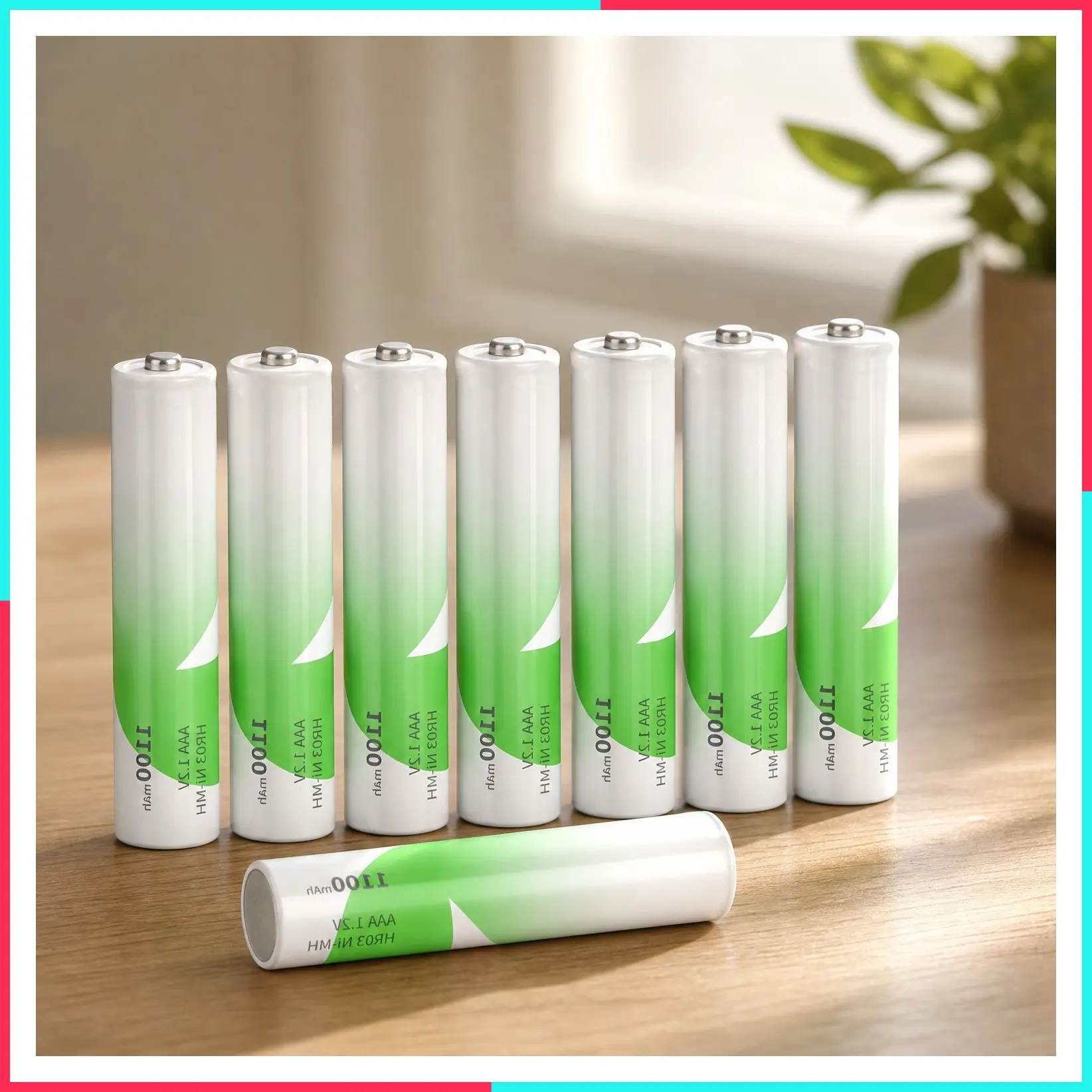 8-Pack AAA NiMH Rechargeable Batteries