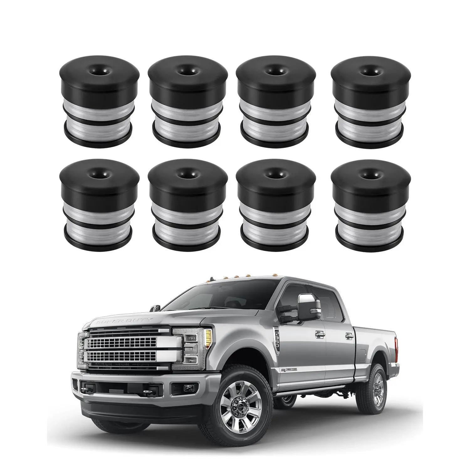VEVOR Silicone Body Mount Bushing Kit, XL-CT002-GR, 64 Pieces, Compatible with 2008-2016 F250/F350 Super Duty, Shock Absorption, Quick Replacement, Durable Gray Components, Quick Install