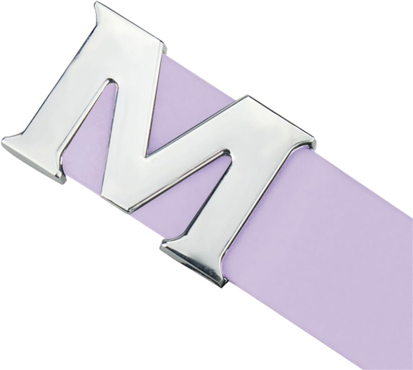 Womens Leather Belts Removable Letter M Plate Buckle Waist Belt 1.18" Width