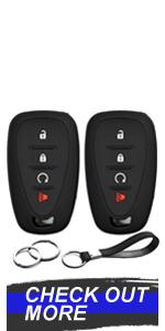 2pcs Compatible with Chevy Chevrolet Silverado GMC Sierra 1500 2500 3500 Smart 5 Buttons Key Fob Cover Case Key Chain Protector Keyless Remote Holder