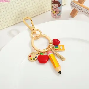 (Back To Shcool)Elegant Teacher Appreciation Keychain Charms, Unique Back to School Bag Pendant Accessories, Premium Stylish Key Holder Ornaments, Delicate Thank You Gift for Educators, Classroom Presents, Holiday Souvenirs and Daily Backpack Decor