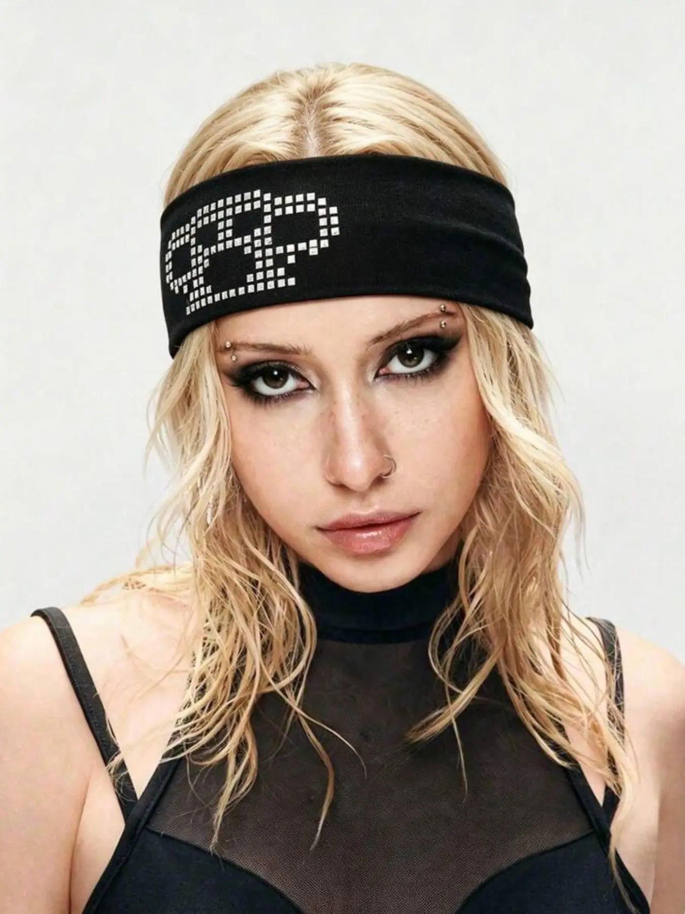 Gothic Punk Hollow Out Hairband, Minimalist Dark Style Hair Accessory, Multi-Functional Daily Personalized Headscarf Hairband