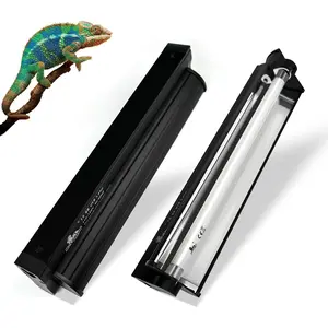 UVB Lighting Combo Kit for Reptiles, 8W Light Fixture with Desert 5.0 T5 UVB Light Bulbs Terrarium Hood Heat Lamp for Breaded Dragon, Turtle, Frog, Lizard, Tortoise, Gecko, Snake