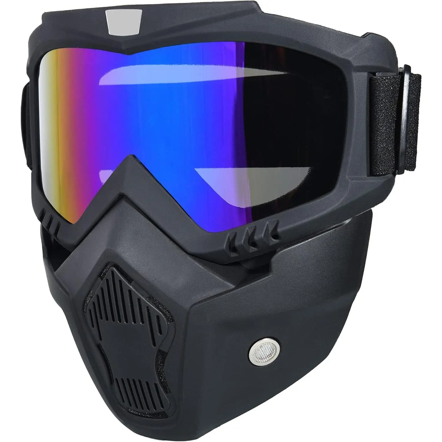 Full Face Tactical Mask for Adults with Detachable Anti-Fog Lenses, Black Protective Gear for Paintball & Cosplay, No, 2pcs=Black, No Warning Applicable, Colorful, Mask Set