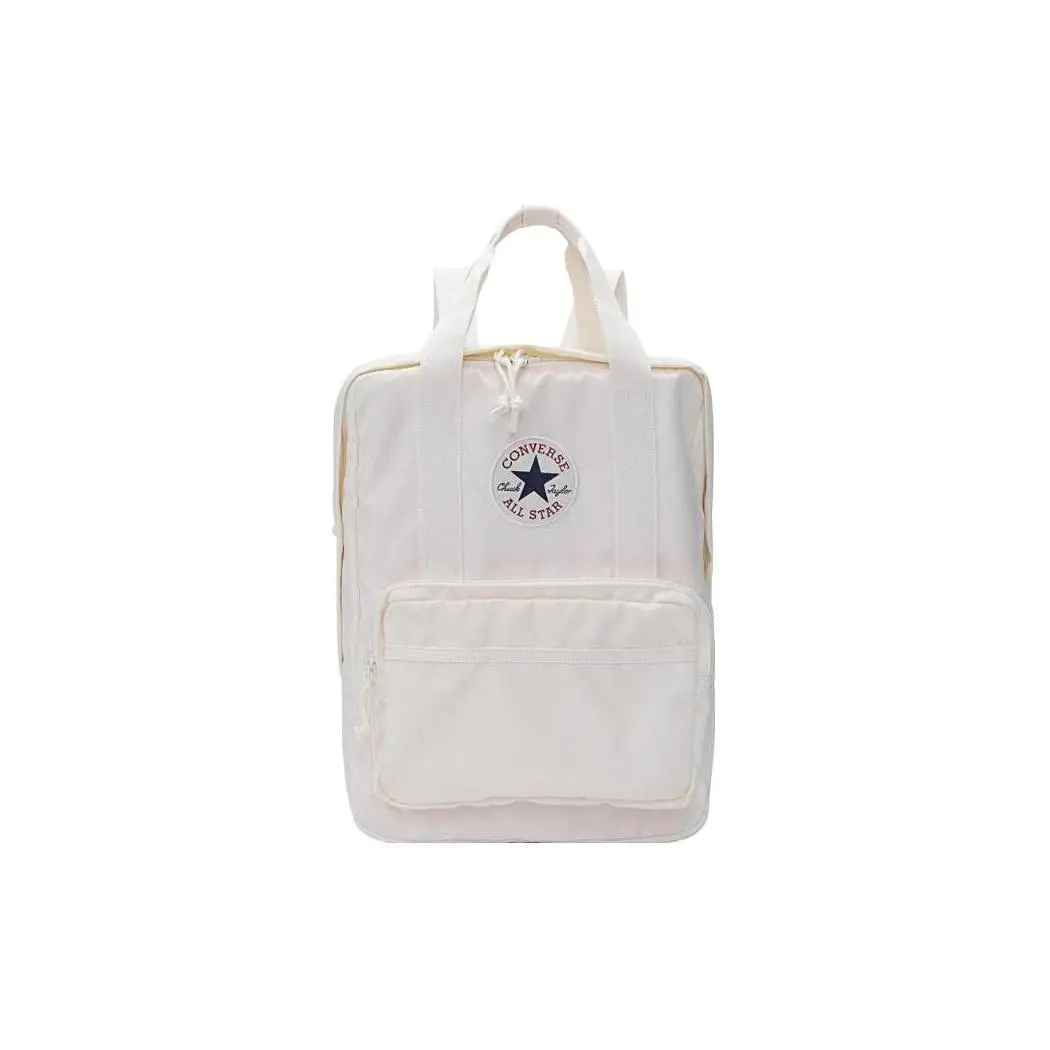 Converse Classic Minimalist Large-Capacity Polyester Backpack – Unisex Small Size in White