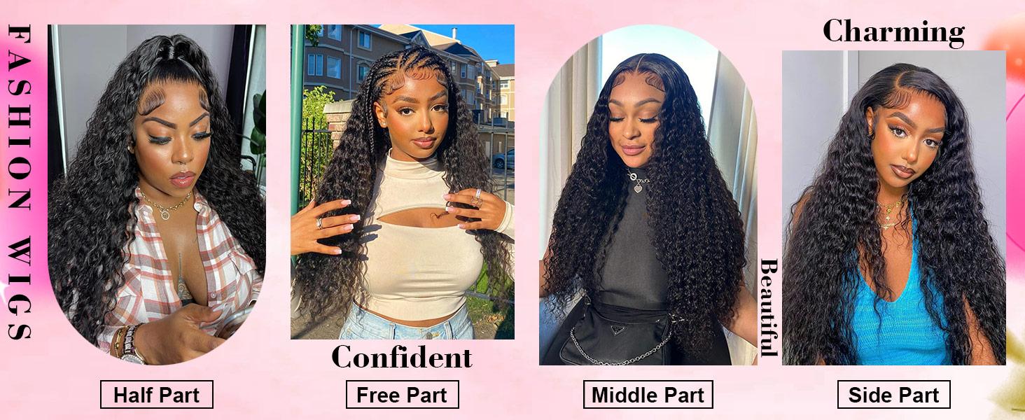 TikTokShopBlackFriday Bling Hair 13x6 13x4 Hd Transparent Lace Frontal Wig Water Wave 180 Density Curly Brazilian Human Hair Pre plucked Deep Wave Lace Front Wigs For Black Women