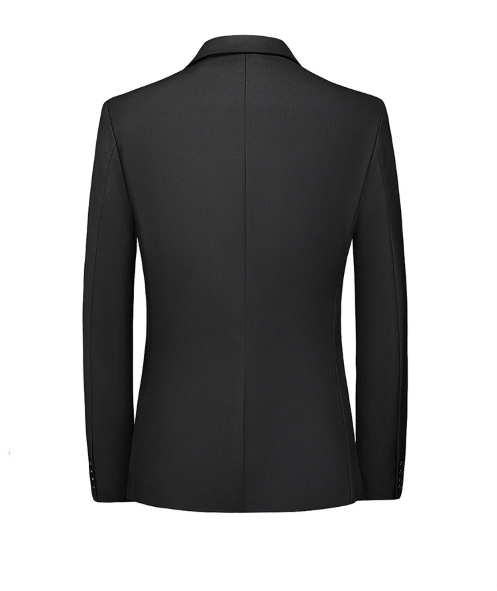 Men's Korean-style slim-fit two-piece suit, with simple lines, wrinkle-resistant and comfortable, suitable formal business occasions, and an ideal choice weddings/groom banquets