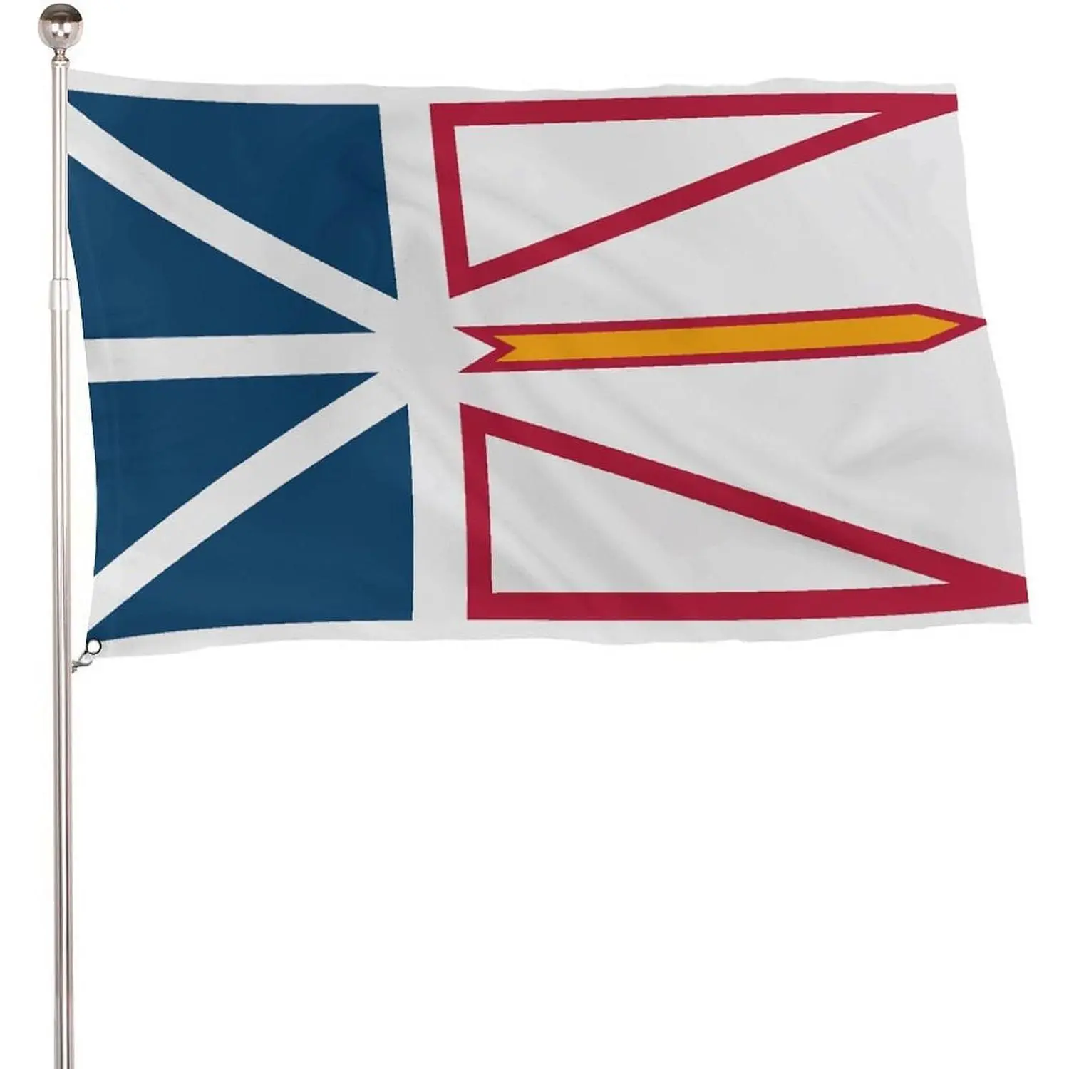 Newfoundland And Labrador Flag Banner, 5x3 Ft Lightweight 115D Polyester Flag with 2 Metal Eyelets for Home Festive Party Backdrops, Banners