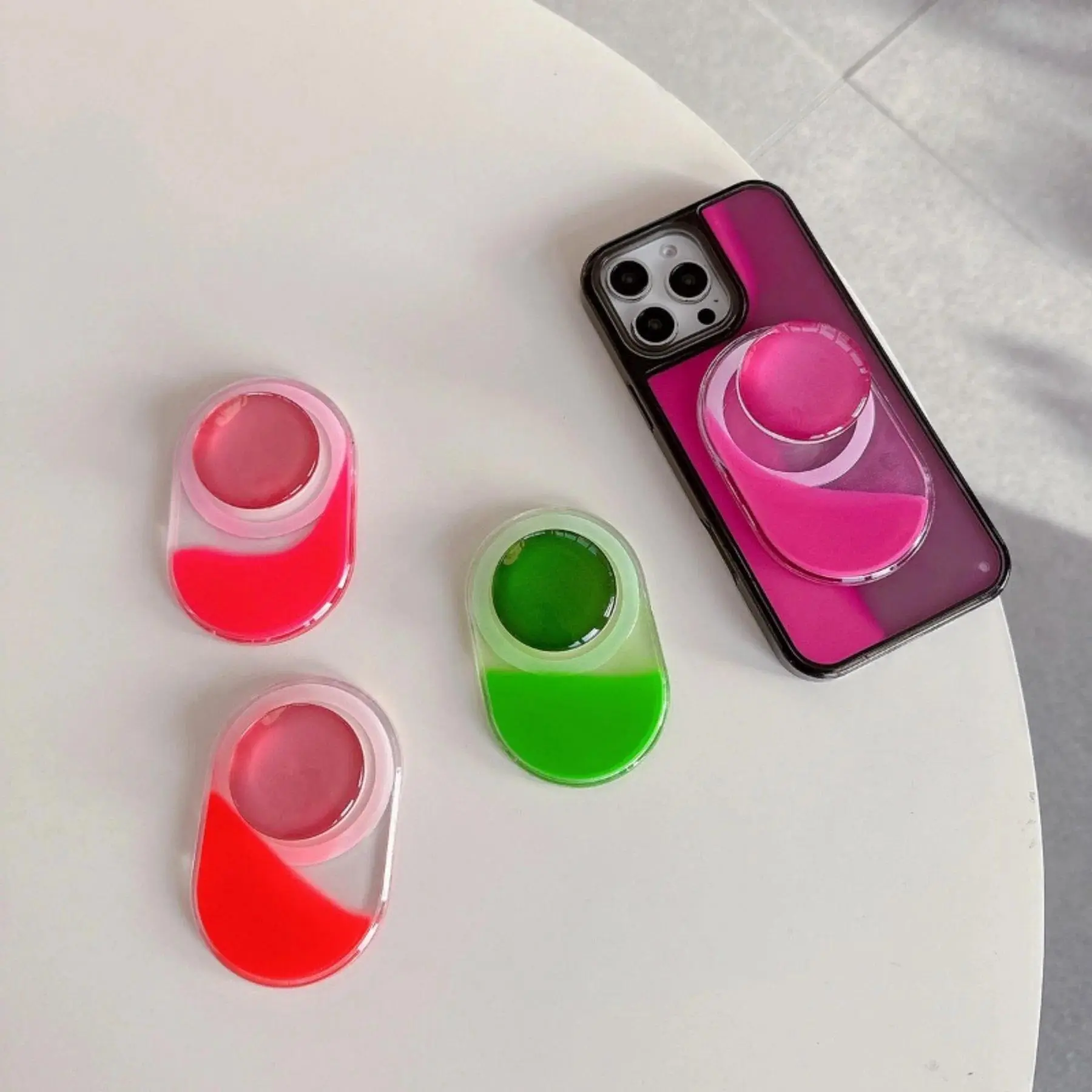 Creative Luminous Quicksand Gemstone Magnetic Phone Holder Griptok Support For iPhone Samsung Cases Grip Tok Socket Bracket
