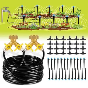 100ft Drip Irrigation Kit Plant Watering System 8x5mm Blank Distribution Tubing DIY Automatic Irrigation Equipment Set for Garden Greenhouse Flower Bed Patio Lawn