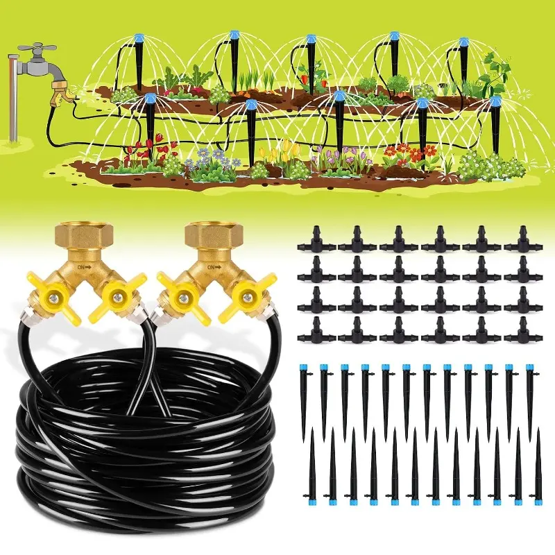 100ft Automatic Drip Irrigation Kit Pack, 8x5mm Blank Drip Tubing DIY Set, Outdoor Garden Accessories for Garden, Greenhouse Home Improvement Watering Equipment, Diy Automatic Irrigation