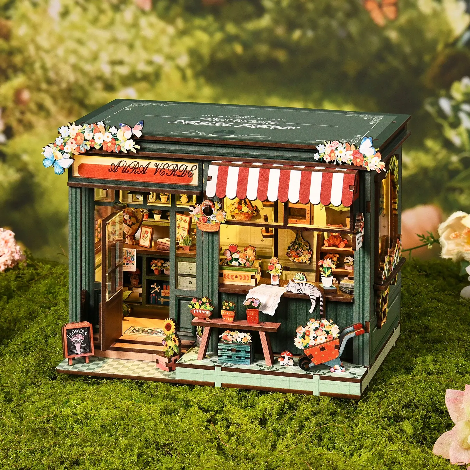 3D Wooden Puzzle Book Nook Kit, DIY Adult Book Stand with LED Light, Miniature Model House Set, Gift for Adults and Teens