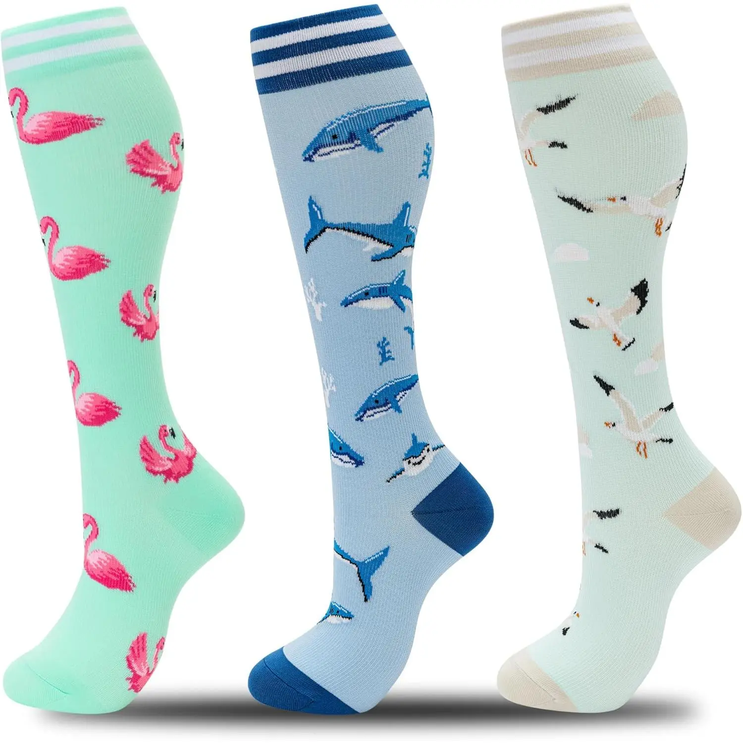 10-3pairs-flamingo/Shark/Seagull