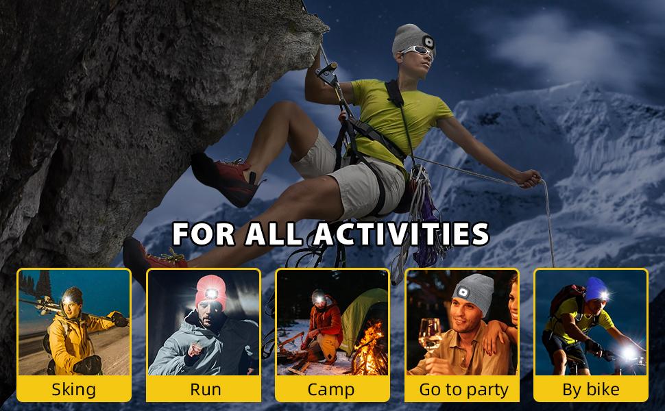 Unisex Beanie Hat with Light, USB Rechargeable LED Headlamp Hat Night Light Cap Christmas Stocking Stuffers Gifts for Men Dad Father Husband Unisex Beanie Hat with Light, USB Rechargeable LED Headlamp Hat Night Light Cap Christmas Stocking Stuffers Gifts for Men Dad Father Husband