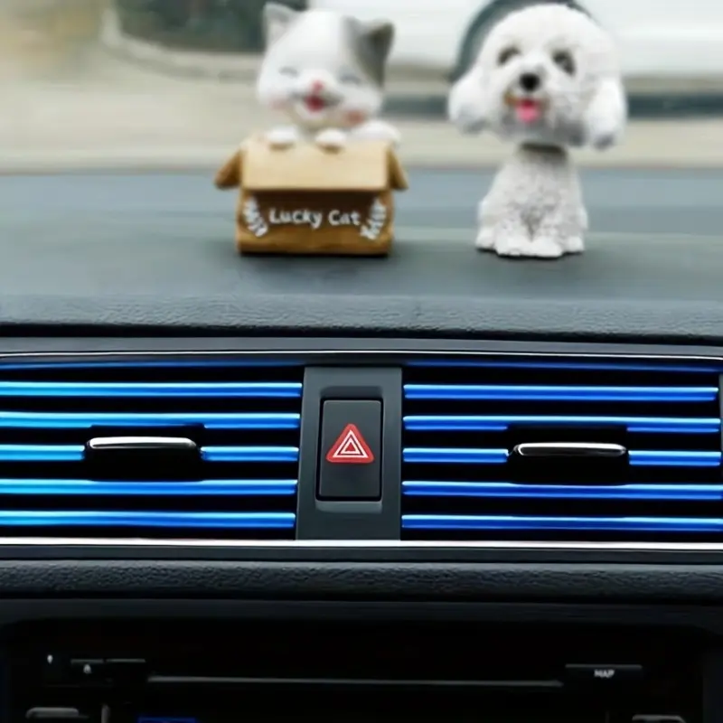 20Pcs Car Auto Air Conditioner Vent Outlet Trim Strip, DIY Decoration Chrome Look PVC Car Interior Moulding Trim Strip Line for All Straight Air Vent Outlet decorative  strip