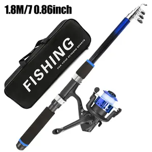 1.8m 5‑Section 4‑Color Telescopic Fishing Rod Combo with 5.2:1 Spinning Reel, for Lake, River & Pond Fishing, Camping & Outdoor Trips
