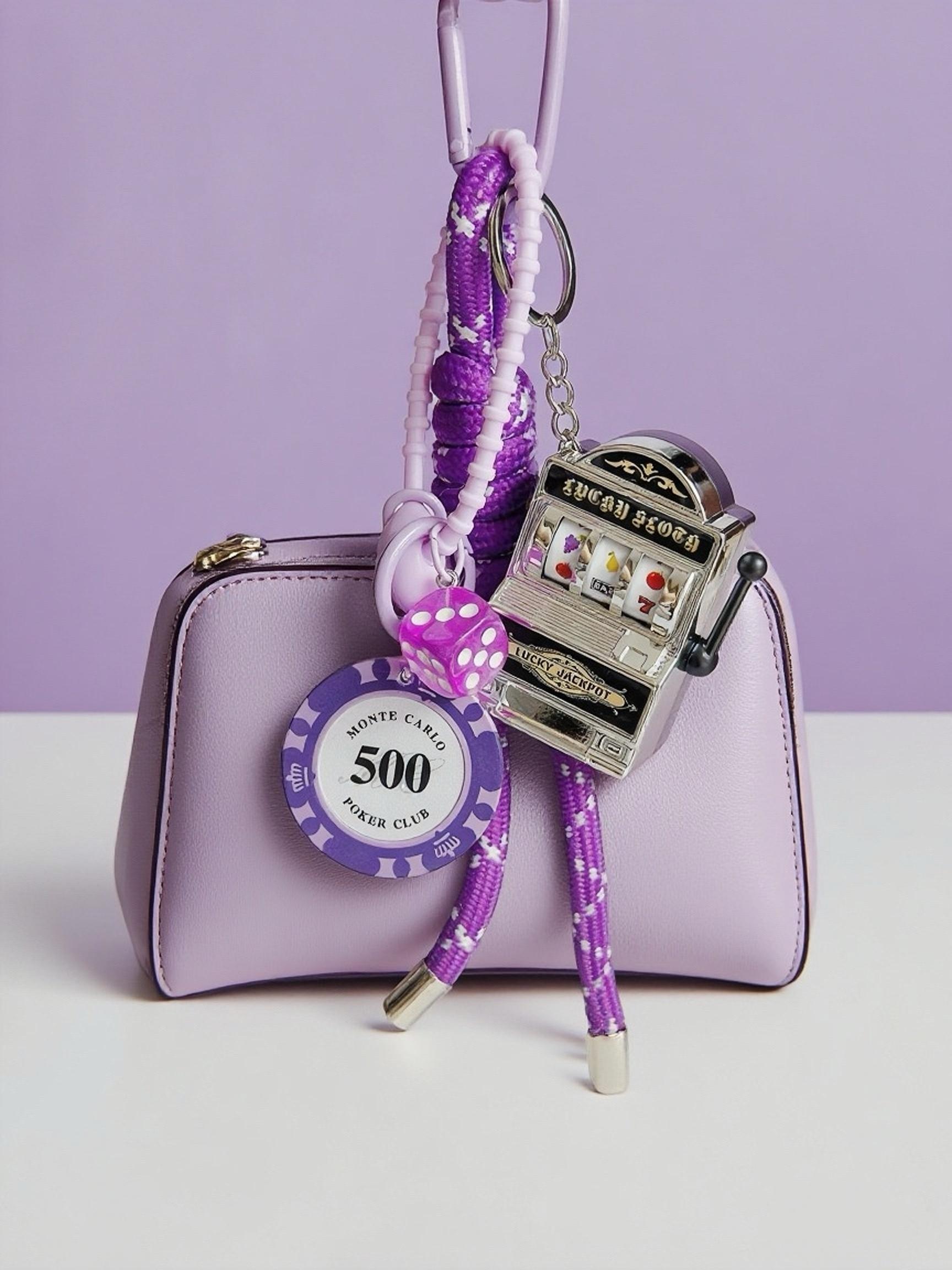 Creative Bag Charm, Vintage Street Style Mini Slot Machine Pendant, Casual All-Season Accessory for Bags, Bag Charm Keychain