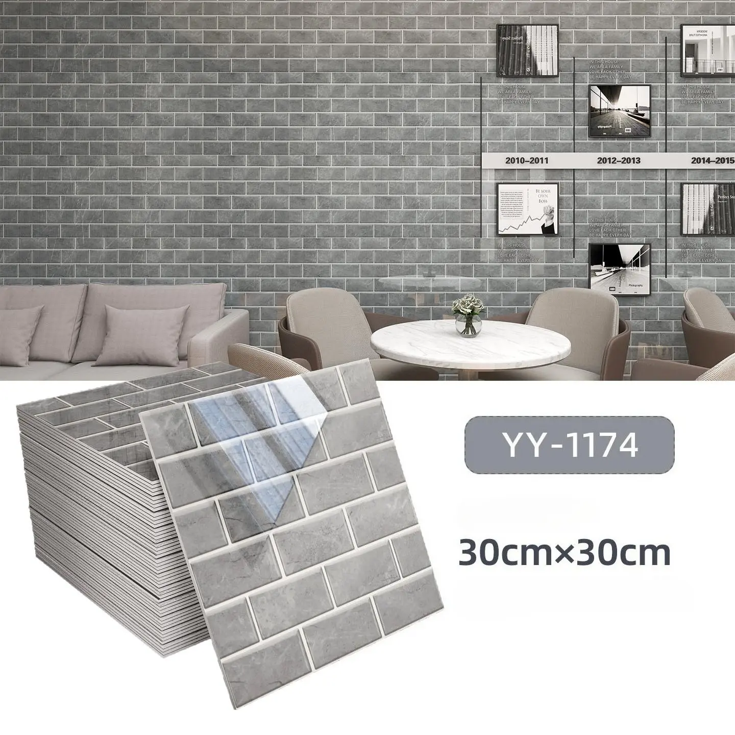 42pcs Marble Effect Self-Adhesive Wall Stickers, Living Room Background, Kitchen Wall Covering, Waterproof Bathroom Peel and Stick Wallpaper, Cafe Decor