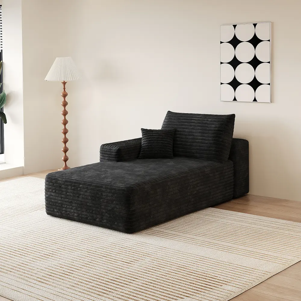 Littleox Y119-RIGHT-SLEEPER-BLACK-SOFA