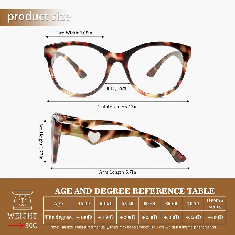 DEAAOK 5-Pack Fashion Reading Glasses Blue Light Glasses for Women with Spring Hinge  Classic Elegant Artistic Eyeglasses