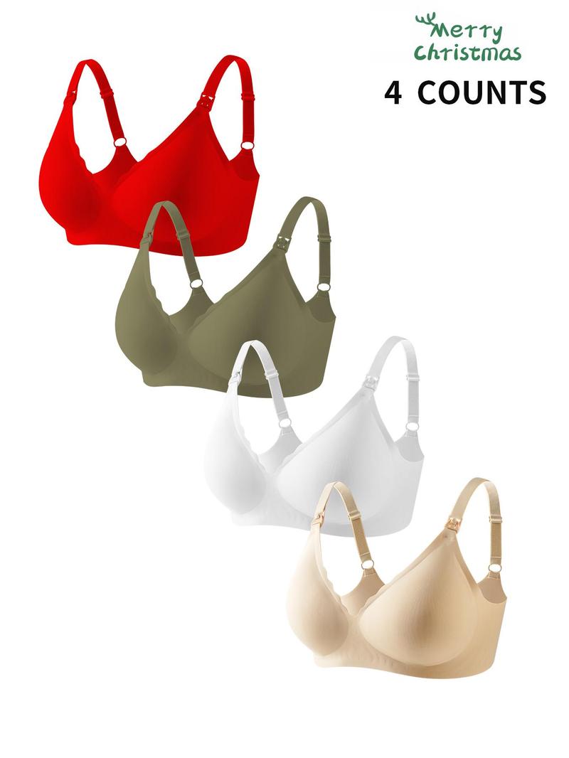 Maternity's Solid Adjustable Strap Bra, Casual Comfortable Breathable Bra for All Seasons, Maternity Lingerie for Daily Wear