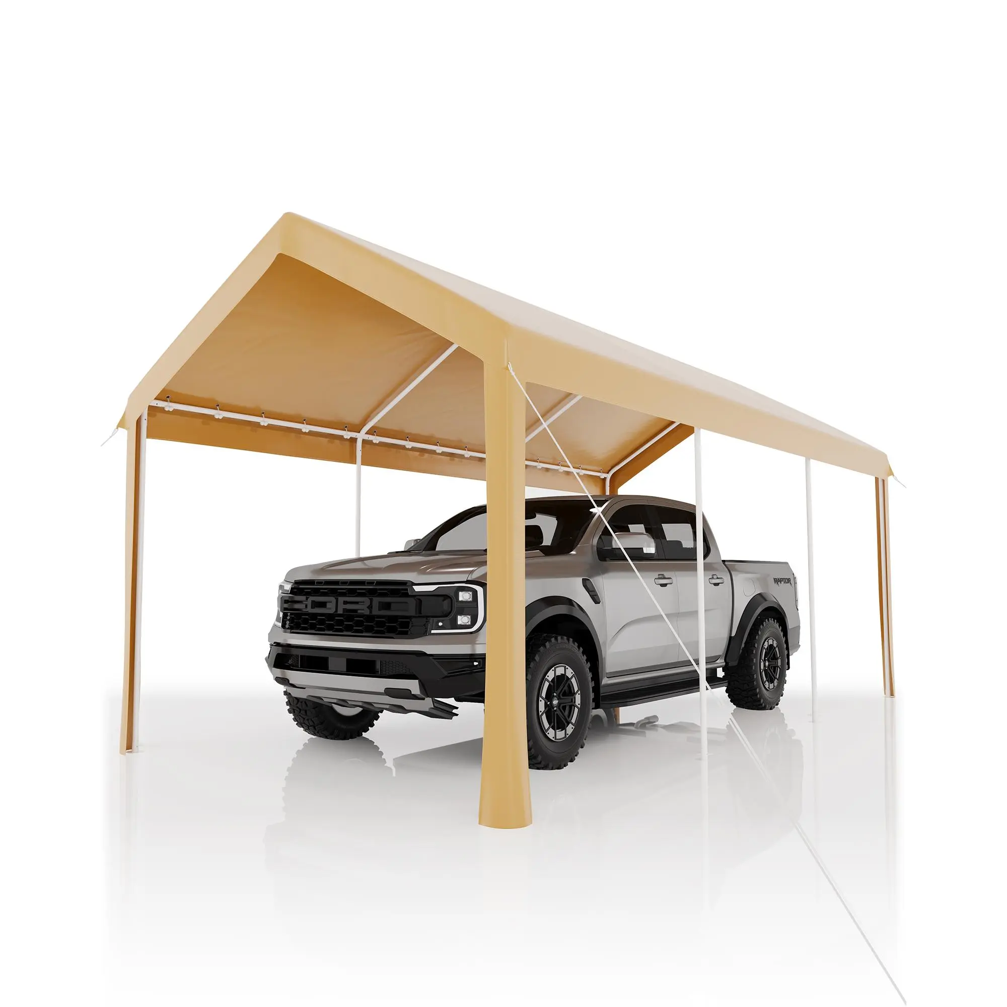 10x20 FT Heavy Duty Carport, Outdoor Carport Tent Car Shelter with All-Season Tarp Cover, Portable Garage Tent for Car SUV Boats