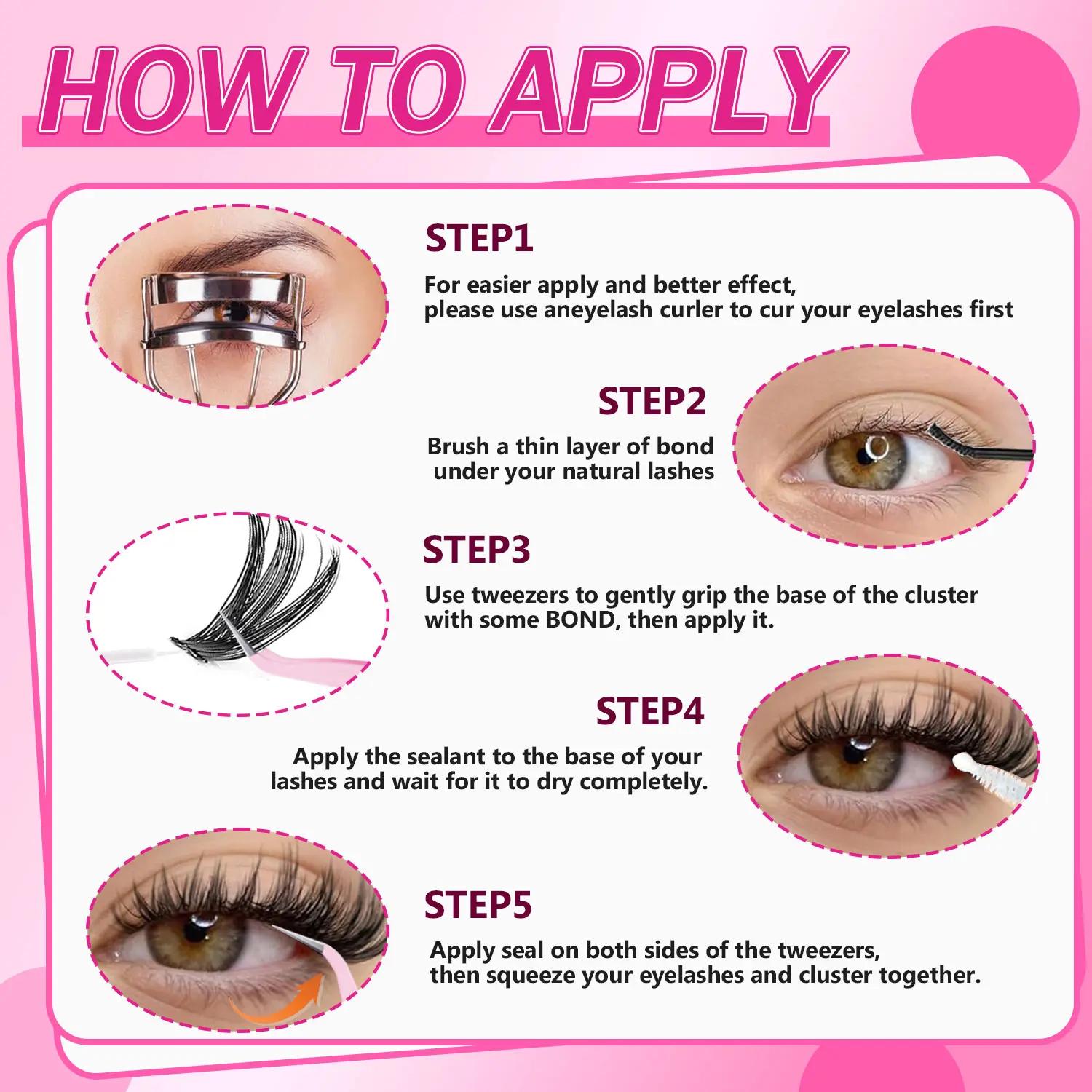 SOSIAY CICI All-in-One Lash Clusters Kit, 320PCS D Curl Individual Lashes, DIY Eyelash Extension Set with Tools