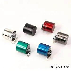 40mm Zinc Alloy 4-Layer Hand Crank Grinder, Metal Herb Grinder with Handle, Durable Design for Smoking Accessories