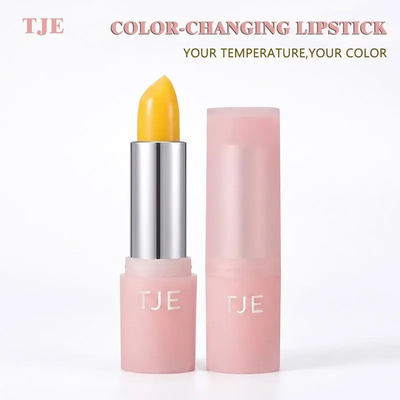TJE Temperature-Reactive Carotene Lip Balm, Natural Beeswax & Nut Oil Smooth Lip Lines, PH Sensing Gradual Pink Hue, Daily Sheer Glass Lips, Long Wear No Transfer Lip Balm