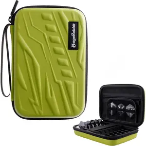 Dart Case for 6 Complete Darts Wallet Case Compact Storage for Tips Shafts and Flights Portable Dart Accessories Organizer Green