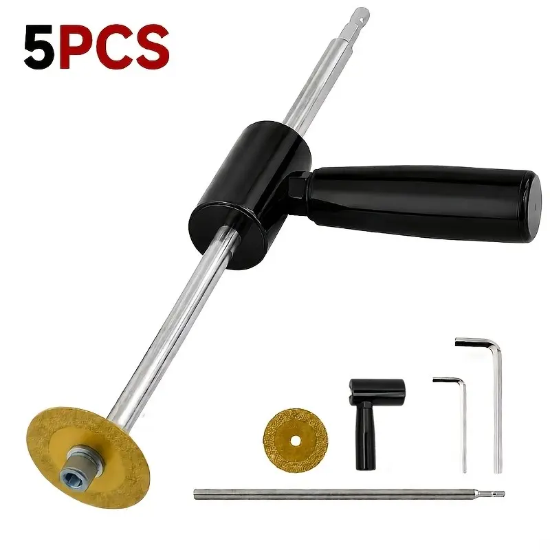 5-Piece Heavy-Duty Pipe Inner Cutter Set, Adjustable Diamond Abrasive Wheel, Suitable for PVC, Metal, Stone Pipes, DIY Pipeline Engineering Tools