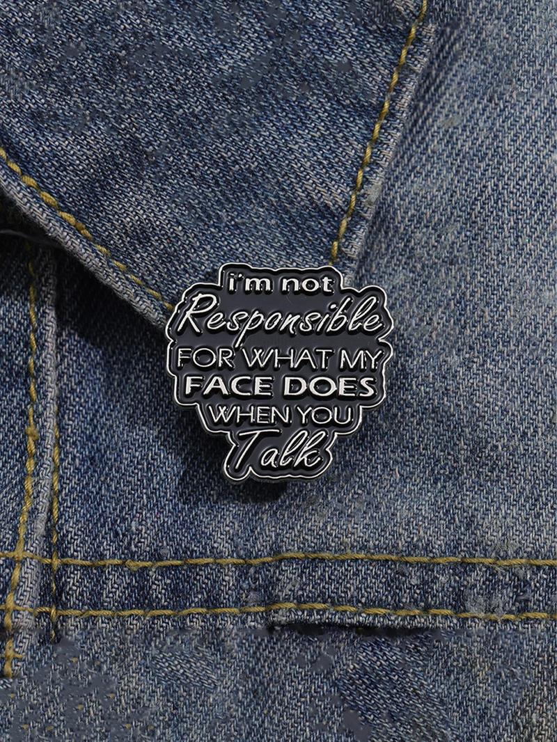 Creative Letter Pattern Pin, Cute Fashion Brooch for Women & Men, Fashion Brooch for Party, Daily Clothing Decor, Trendy All-match & Exquisite Brooch for Birthday Gift, Men Accessories