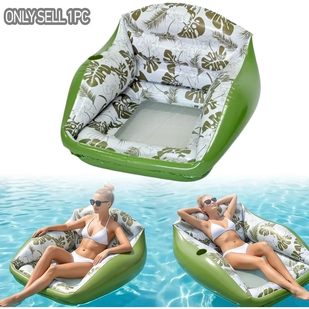 Inflatable Sofa with Backrest, Pool Float Chair, Water Floating Swim Ring, Outdoor Beach Party Lake River Sidewalk Water Game, Pool Chair Floats