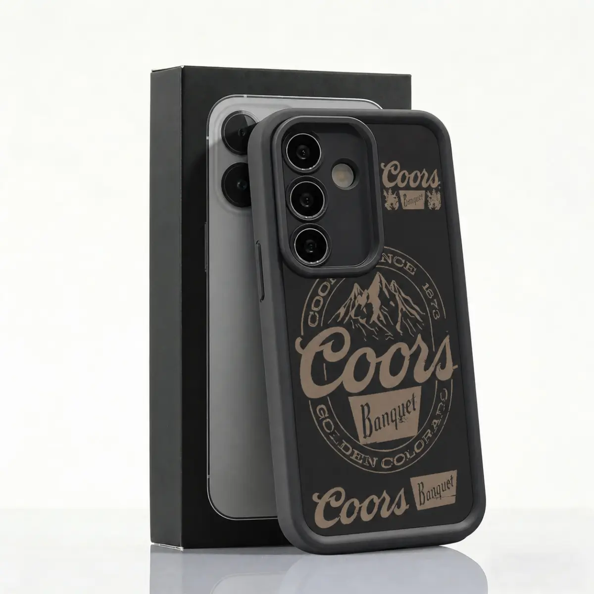 Vintage COORS Letter Phone Case, Enhanced Camera Protection,Shockproof Skin-Friendly Touch Soft Cover for Samsung Galaxy S21 S22 S23 S24 S25 S26 Ultra Plus FE A13 A14 A15 A16 A17 A33 A34 A35 A36 A52 A53 A54 Note20,Festive,Snowman,Dual,Layer