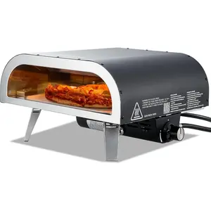VEVOR Dual Fuel Giant Pizza Oven Outdoor, 26 Artisan Large Pizza Ovens, Pellet Propane Gas Kiln Pizza Maker with Wheels, Pizza Stone, Multi Fuel Cooker for Camping Backyard