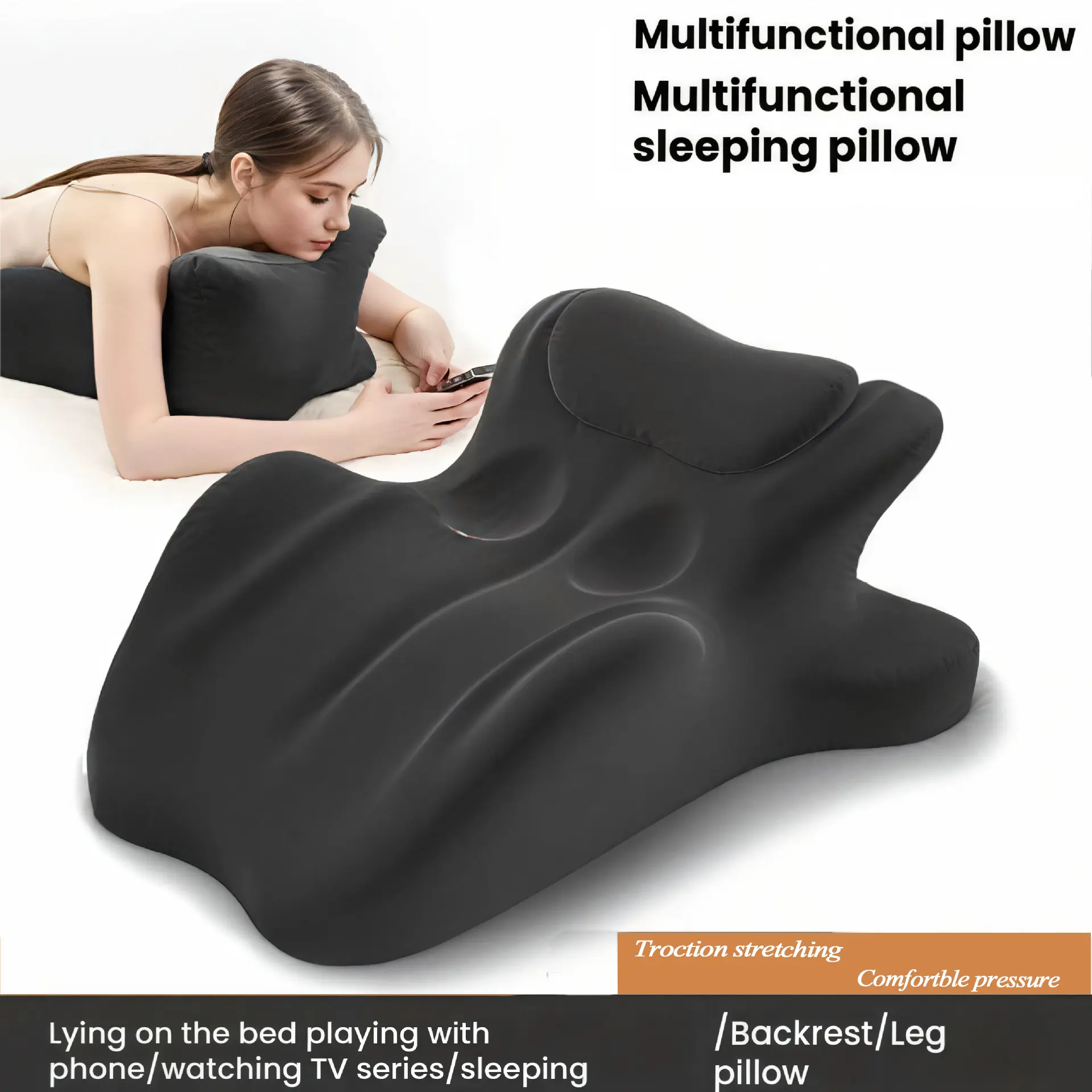 Ergonomic Memory Foam Wedge Pillow - Polyester Multi-Function Backrest/Leg Pillow with Cervical & Lumbar Support, Breathable Removable Machine-Washable Cover, Ideal for Bed Naps, 2026 Valentine's Day Couple Gifts, Machine Wash, Sleeping, Spa-Like
