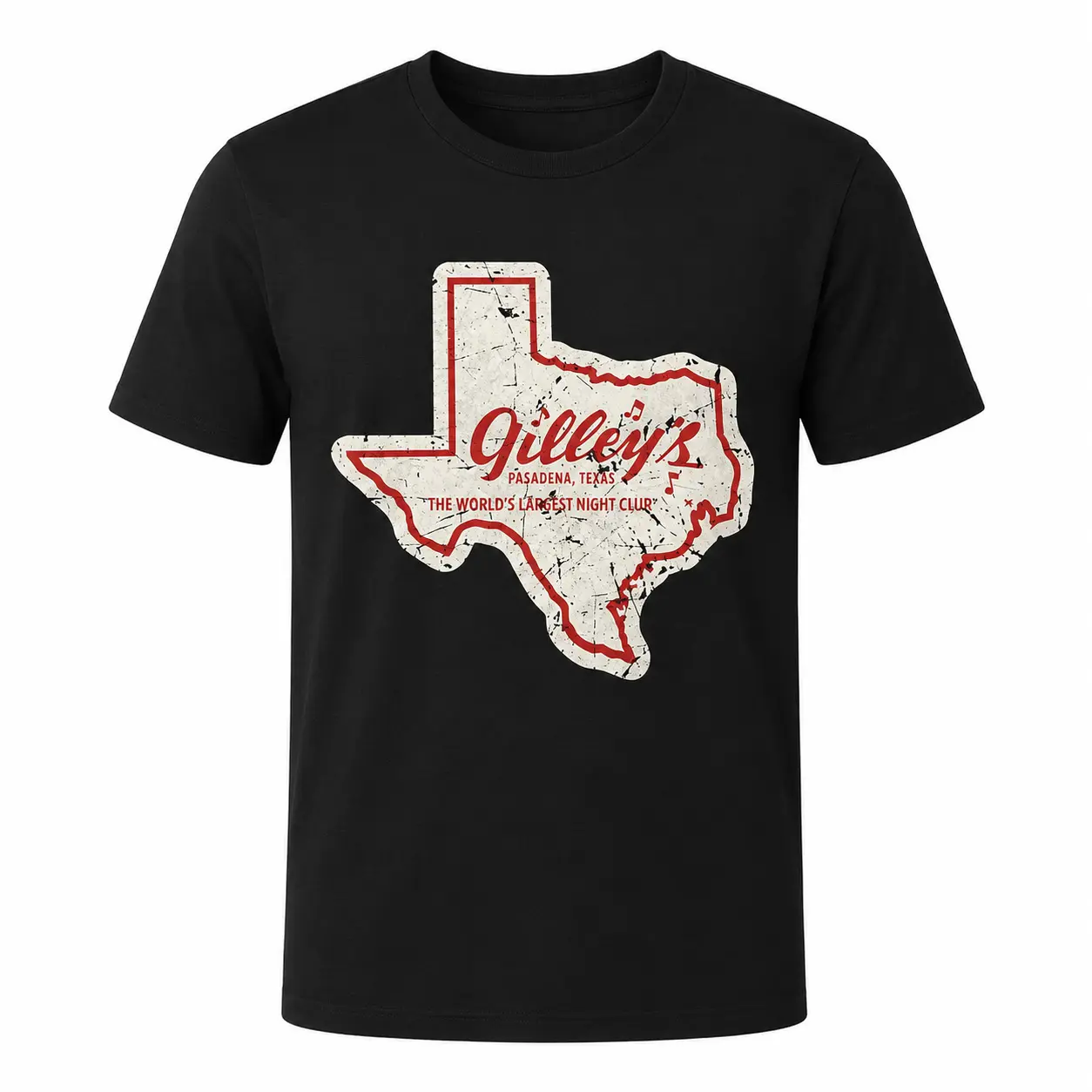 Vintage Graphic T-Shirt with Gilley's Pasadena Texas Print, Unisex Pure Cotton Short Sleeve Retro Western Sports Top, Tshirt, Apparel, M, Round Neck, Gilley’s Logo, Unisex Cut, Sporty Sports Tops