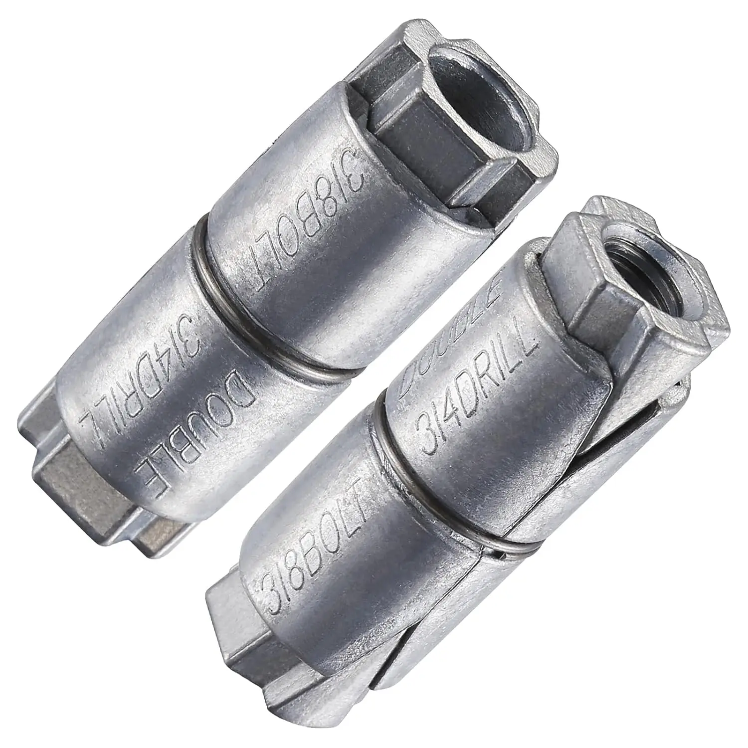 (100 pcs) 3/8x2 x3/4 Double Expansion Anchor, Zinc Plated Double Expansion Shield Anchors, Double Expansion Shields,for Masonry, Concrete, Brick or Block