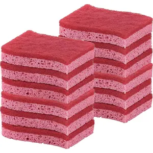 Kitchen Sponges for Washing Dishes, Non-Scratch Cellulose Dish Scrub Sponges, Cleaning Sponges for Household Use, Safe Cleaning Products, Kitchen Sponges Pack of 12