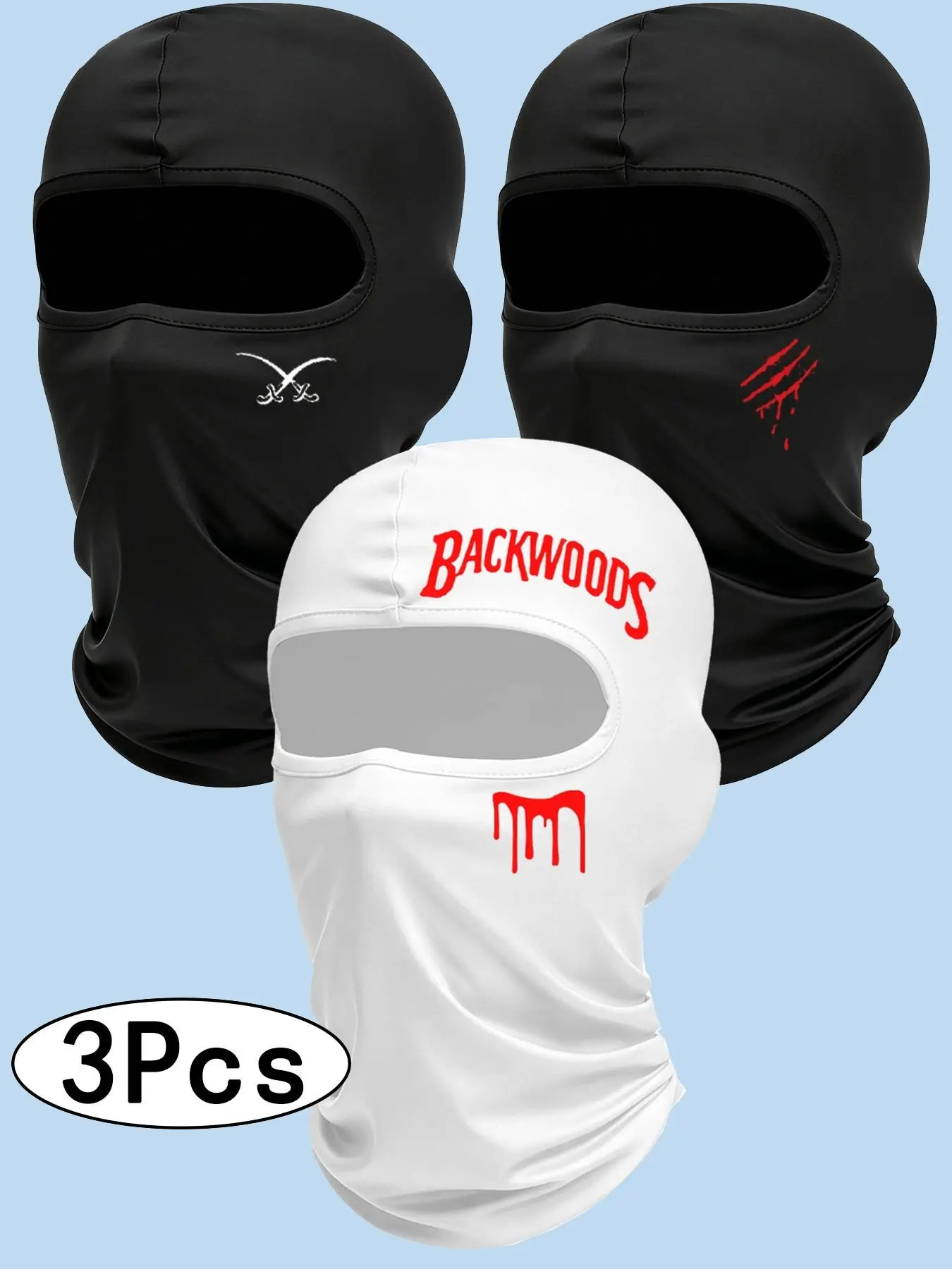 3pcs Ski Mask Cover Balaclava Headwear, Balaclava Summer Mask, Full Face Mask for Men Women, Windproof Sun Cooling Cover, Outdoor Sports Bandana, All Seasons