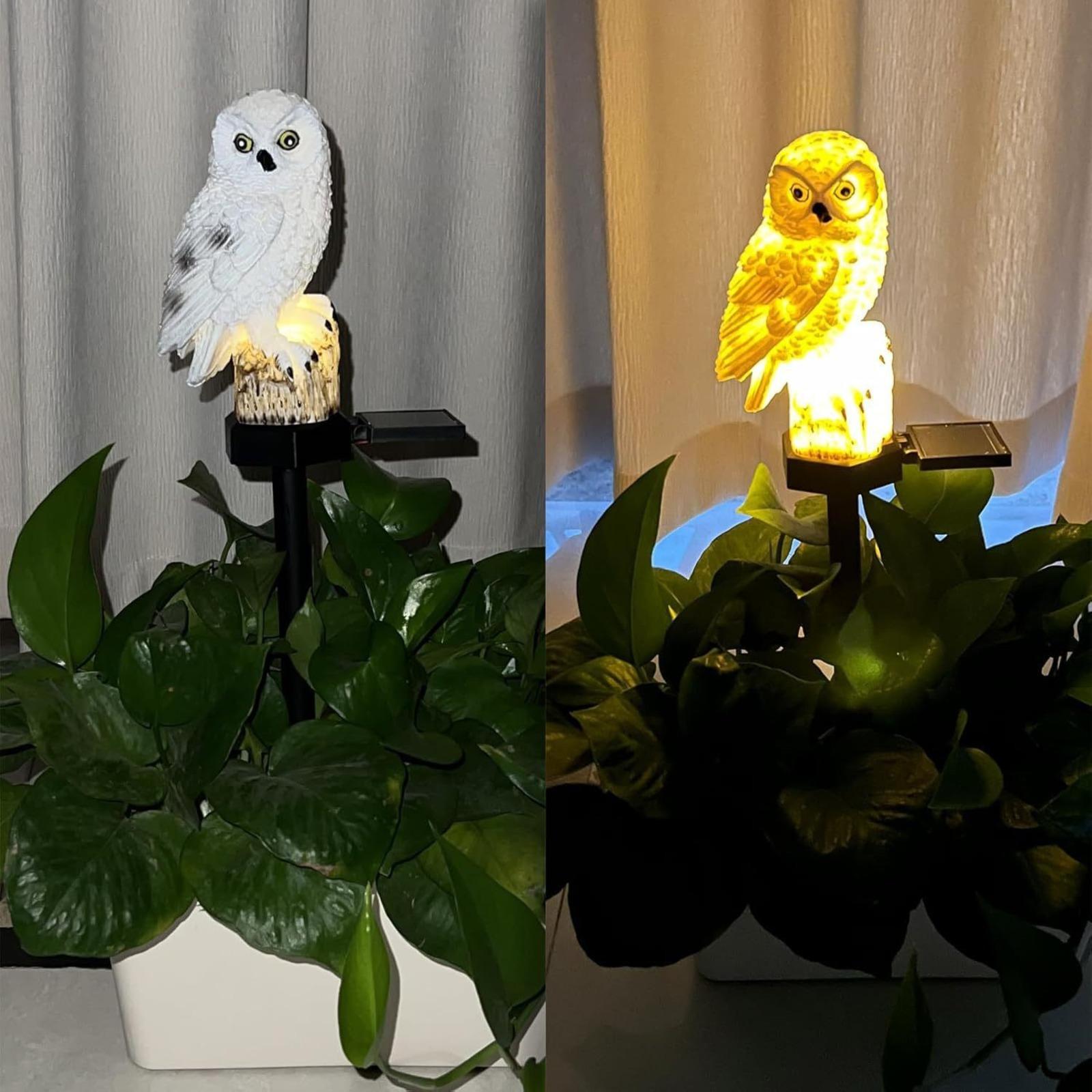 2026 New Solar Powered Owl Garden Lights, Realistic Resin Owl LED Pathway Lights, Outdoor Lawn Decor