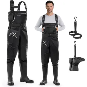 MarshPro Fishing Waders for Men,   PVC Chest Waders with Slip-Resistant Boots