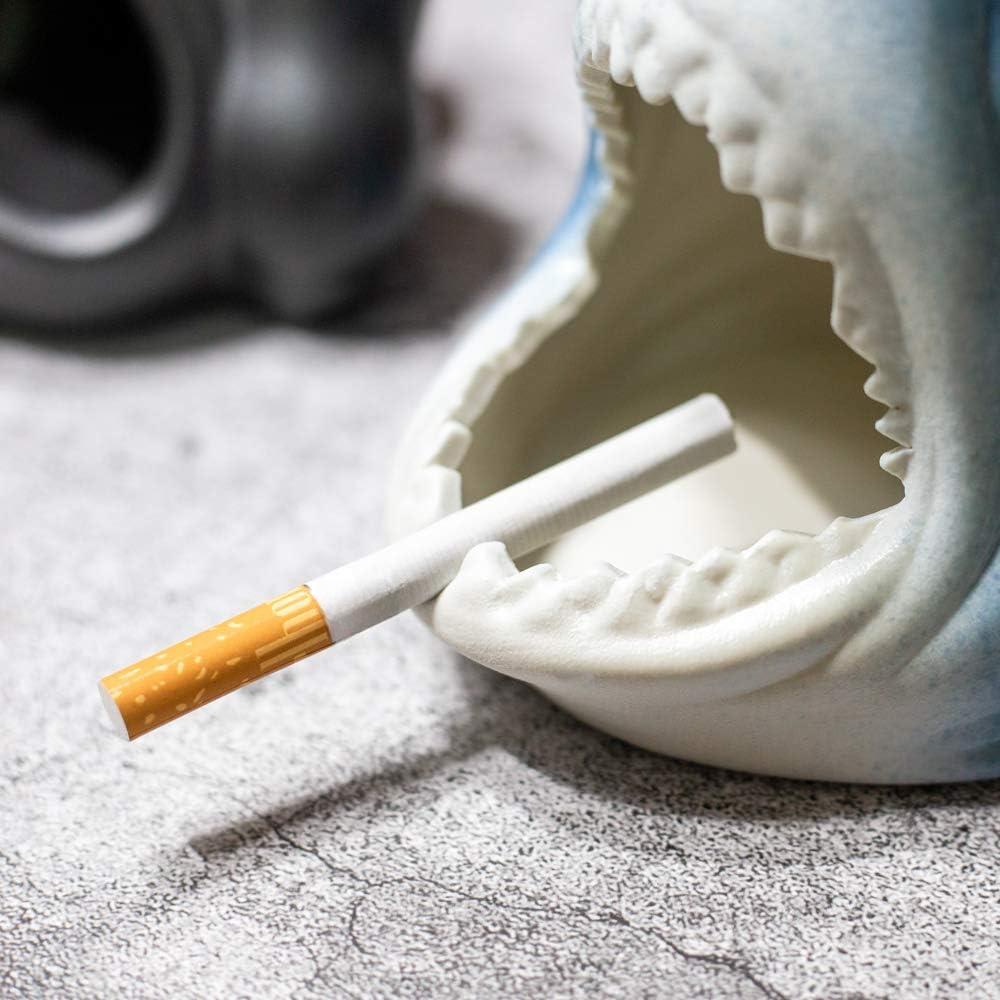Shark-Shaped Ceramic Cigar Ashtray – Windproof Large Outdoor Ash Tray for Home or Office Decor