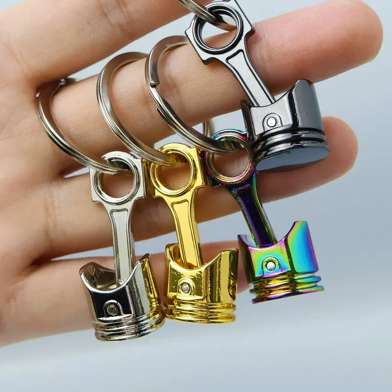 Creative Engine Piston Keychain for Men Car Modification Metal Key Ring Pendant Motorcycle Piston Keychain Auto Tuning Keyring Small Gift Father's Day Graduation Personalized Car Enthusiast Accessory Vintage Design