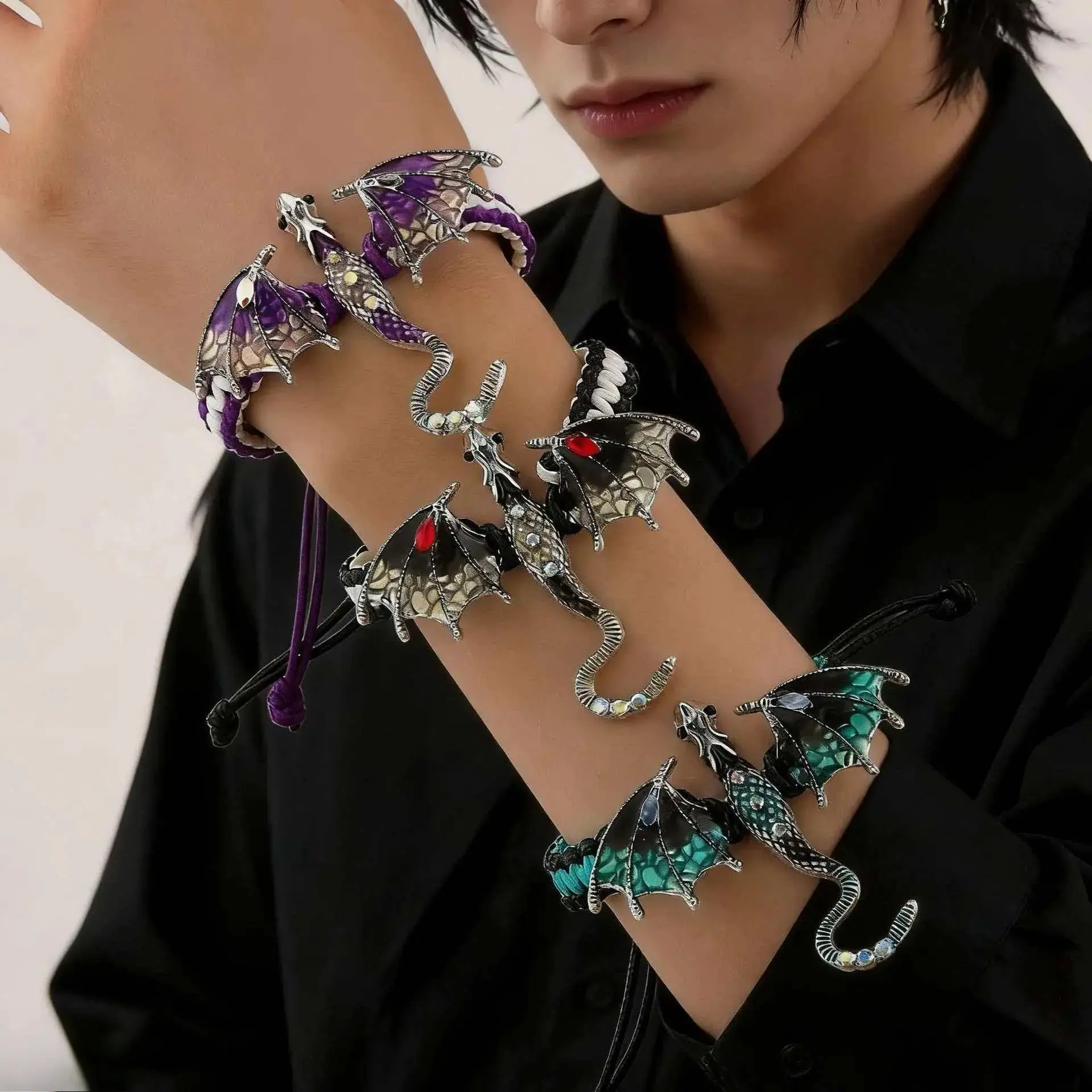 Unisex Nylon Woven Zircon Inlay Sports Wristband Bangles, Bold Edgy Look Gothic Streetwear Statement Jewelry for Daily Wear & Gifting