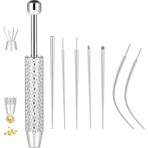 Piercing Taper Ball Grabber Tool for Changing Jewelry - Flat Back Earrings Applicator Tool, Threadless Insertion Pin Thread Assistant Tool, Body Piercing Kit for Ear Nose Lip Eyebrow