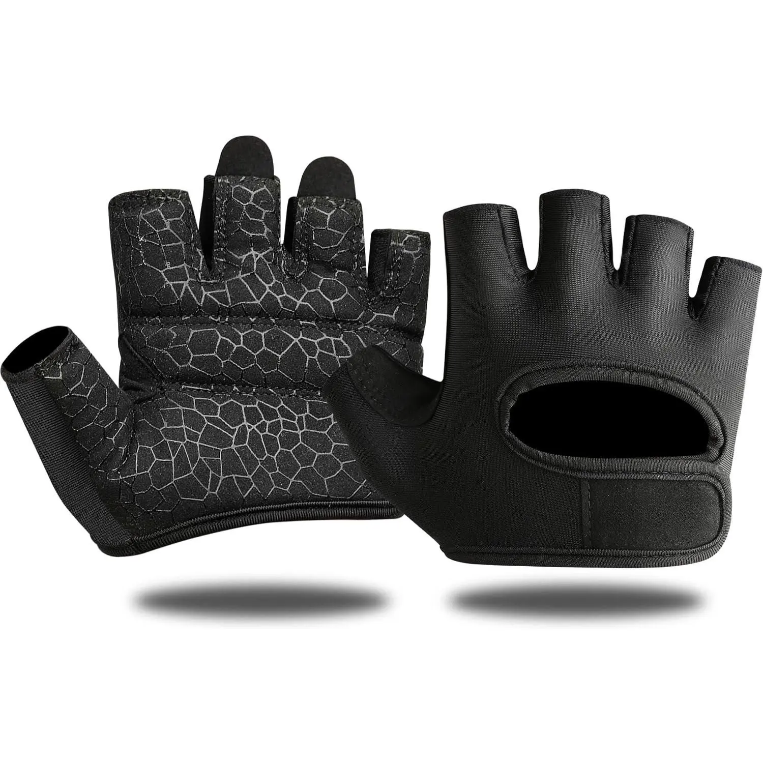 Short Workout Gloves for Women Men, Weight Lifting Gloves Full Palm Pads | Minimal Gym Gloves for Weightlifting, Exercise, Fitness, , Extra Grip, Fingerless Work Out Gloves Womens, Breathable