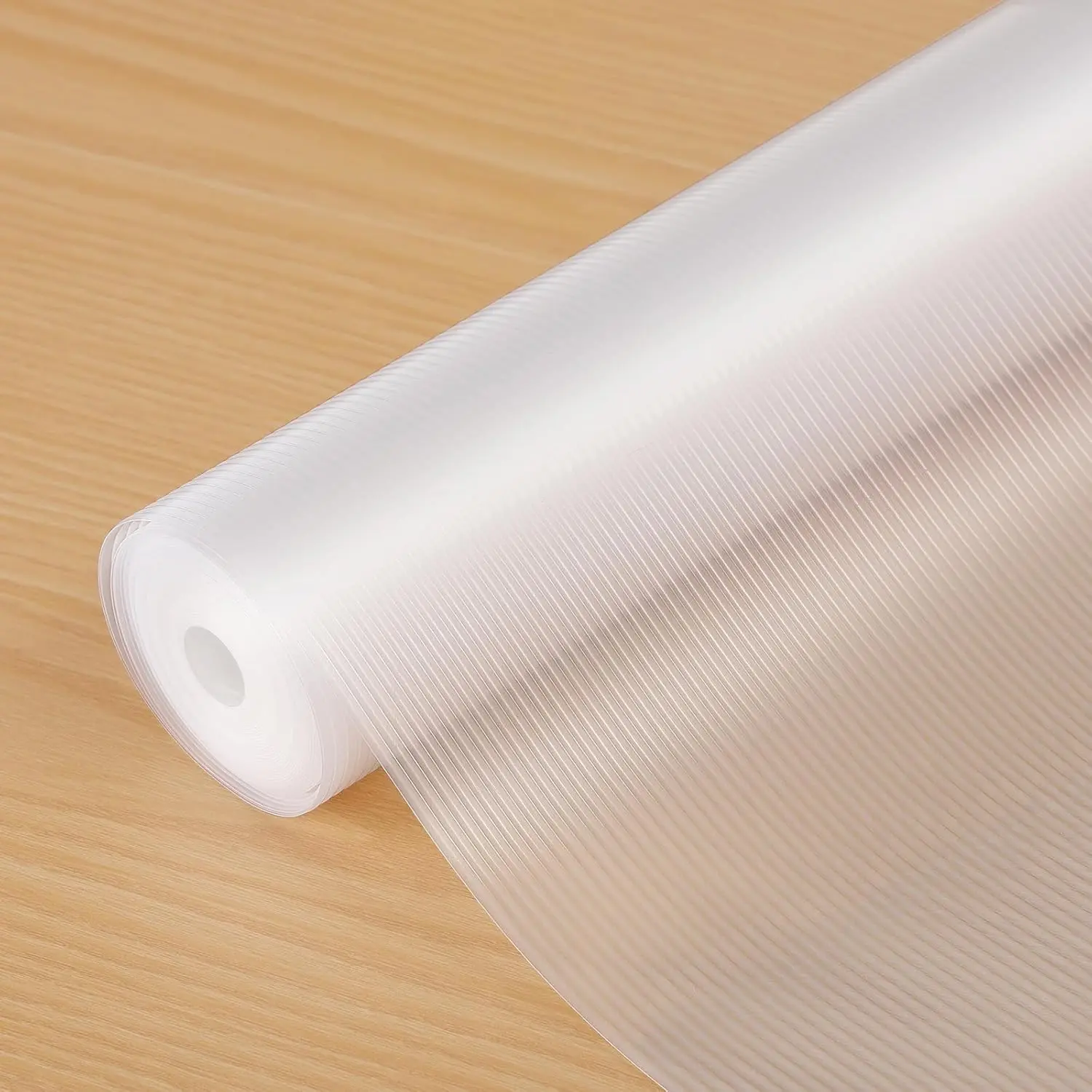 Nonstick Clear Ribbed EVA Shelf Liners for Kitchen Cabinets Drawer Cupboard Protector Mats, 19 inch x 20 ft