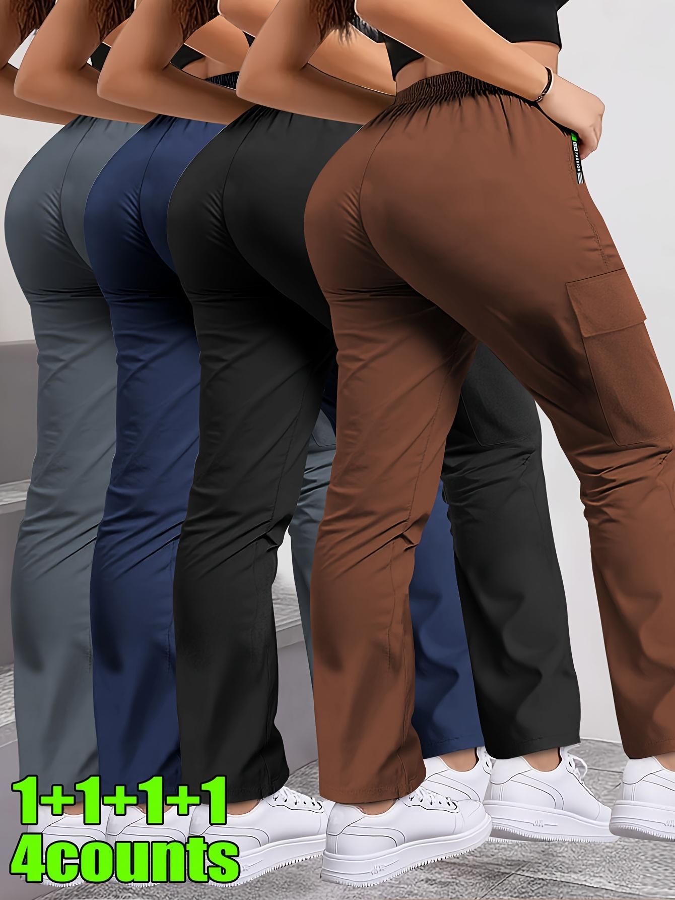 4pcs Women's Zipper Pocket Cargo Pants, Women's Elastic Waist Hiking Trousers, Women's Multi-Pocket Casual Cargo Pants, Women's Lightweight Outdoor Cargo Pants, Women's Plus Size Cargo Pants 4pcs Women's Zipper Pocket Cargo Pants, Women's Elastic Waist Hiking Trousers, Women's Multi-Pocket Casual Cargo Pants, Women's Lightweight Outdoor Cargo Pants, Women's Plus Size Cargo Pants
