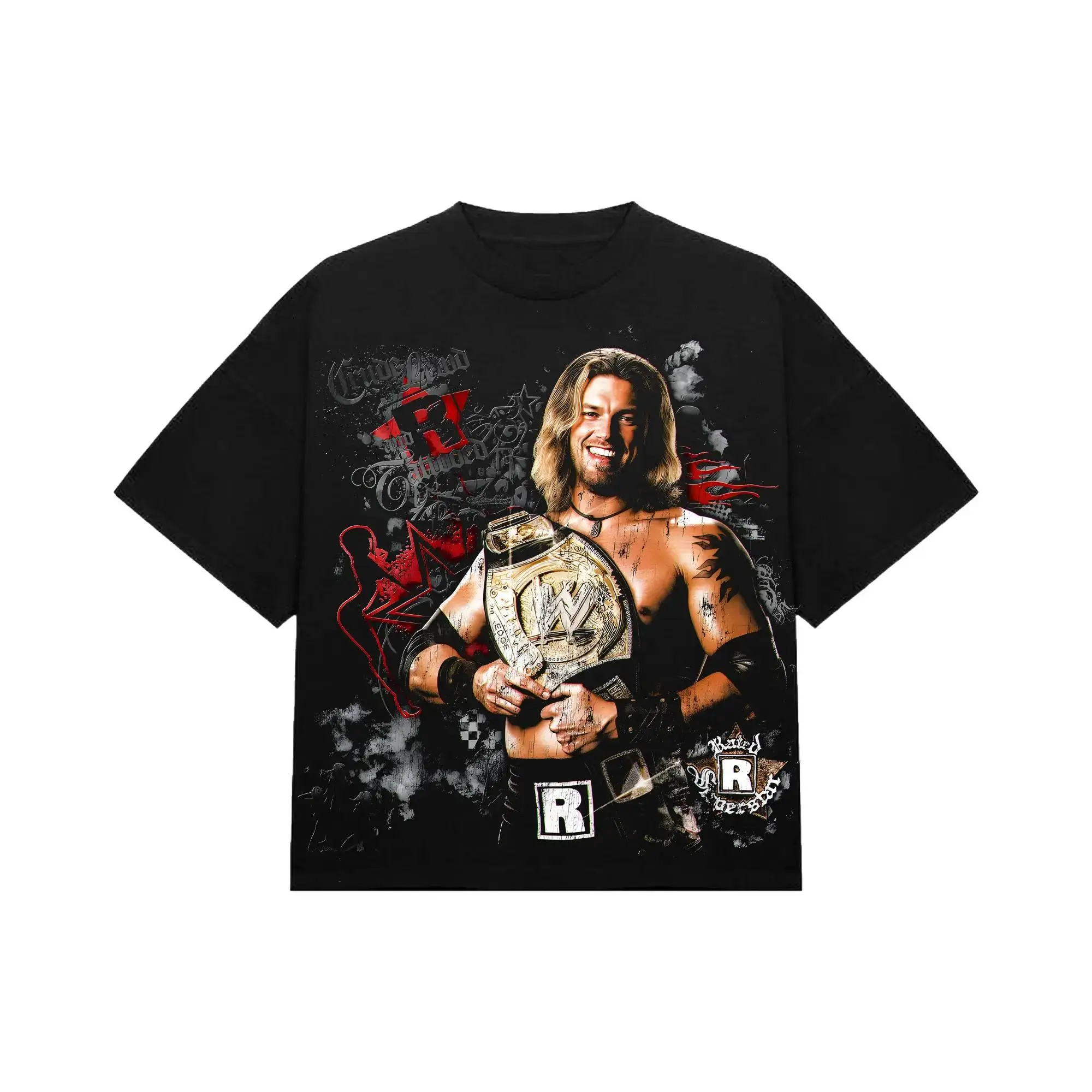 [ 🥊 Sale Up To 50%]Adam Copeland - Edge - WWE Edition Double Printed Oversize Lightweight Tee Vintage WWE Fans TV Series Graphic Design Top Cotton Wrestling Streetwear T-Shirt Clothes Menswear Womenswear.